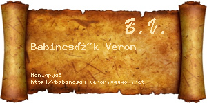 Babincsák Veron névjegykártya